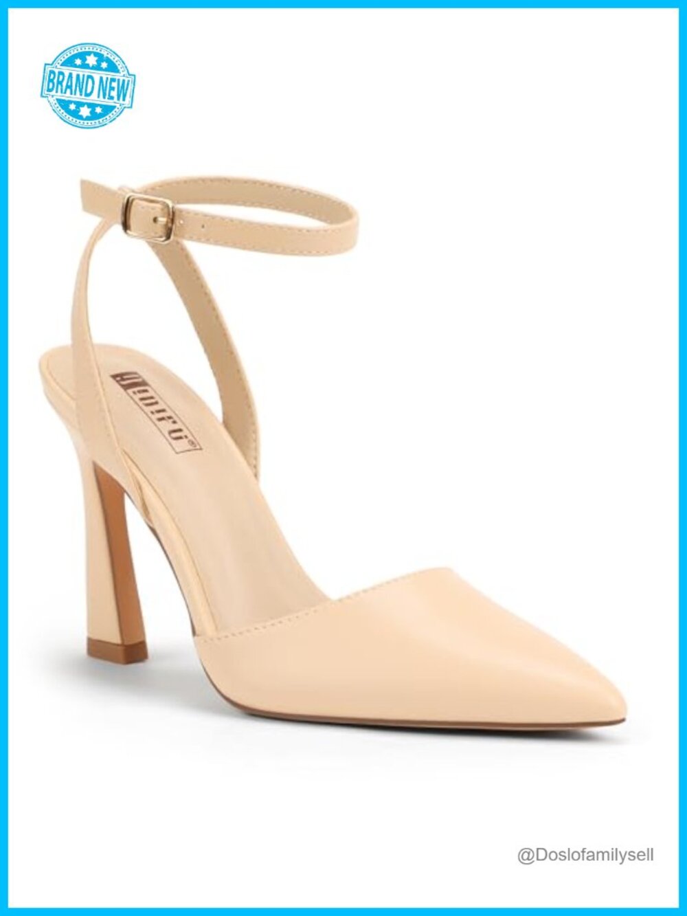 4 Inch Slingback Stiletto Heels Pointed Toe Ankle Strap Formal Pumps